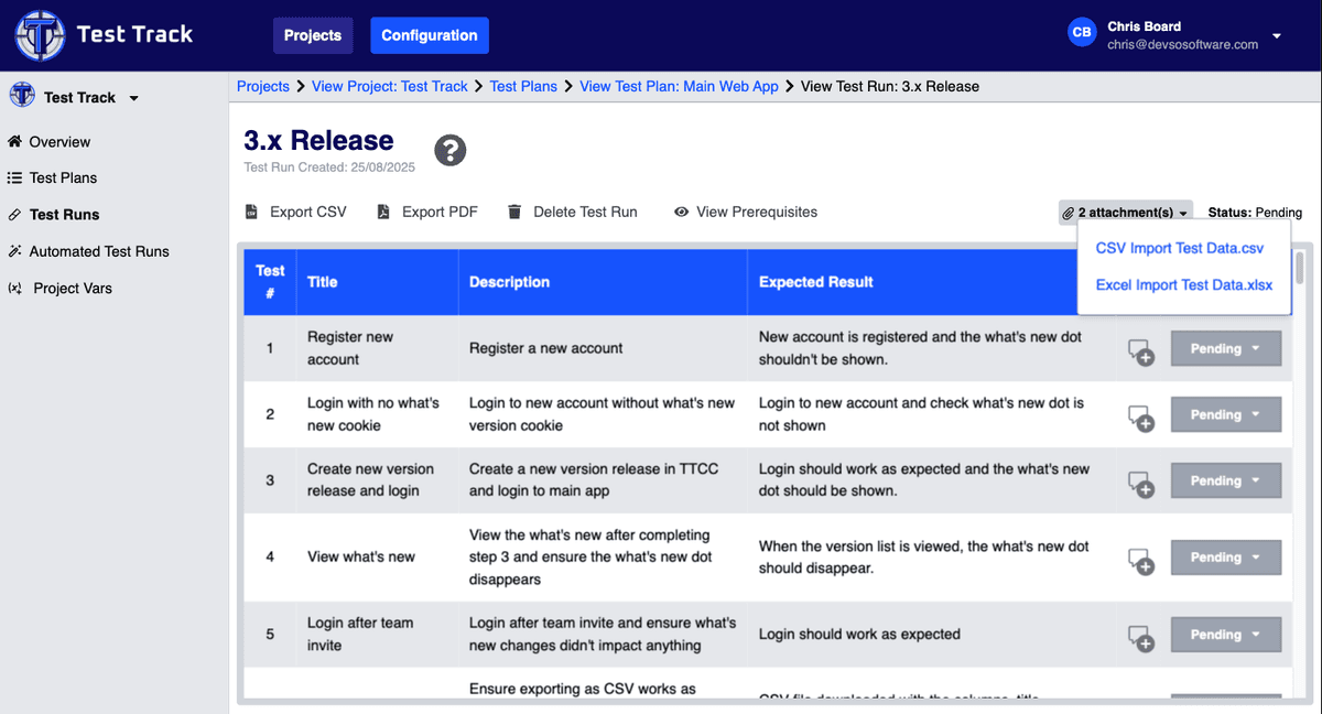 Test Plan Attachments