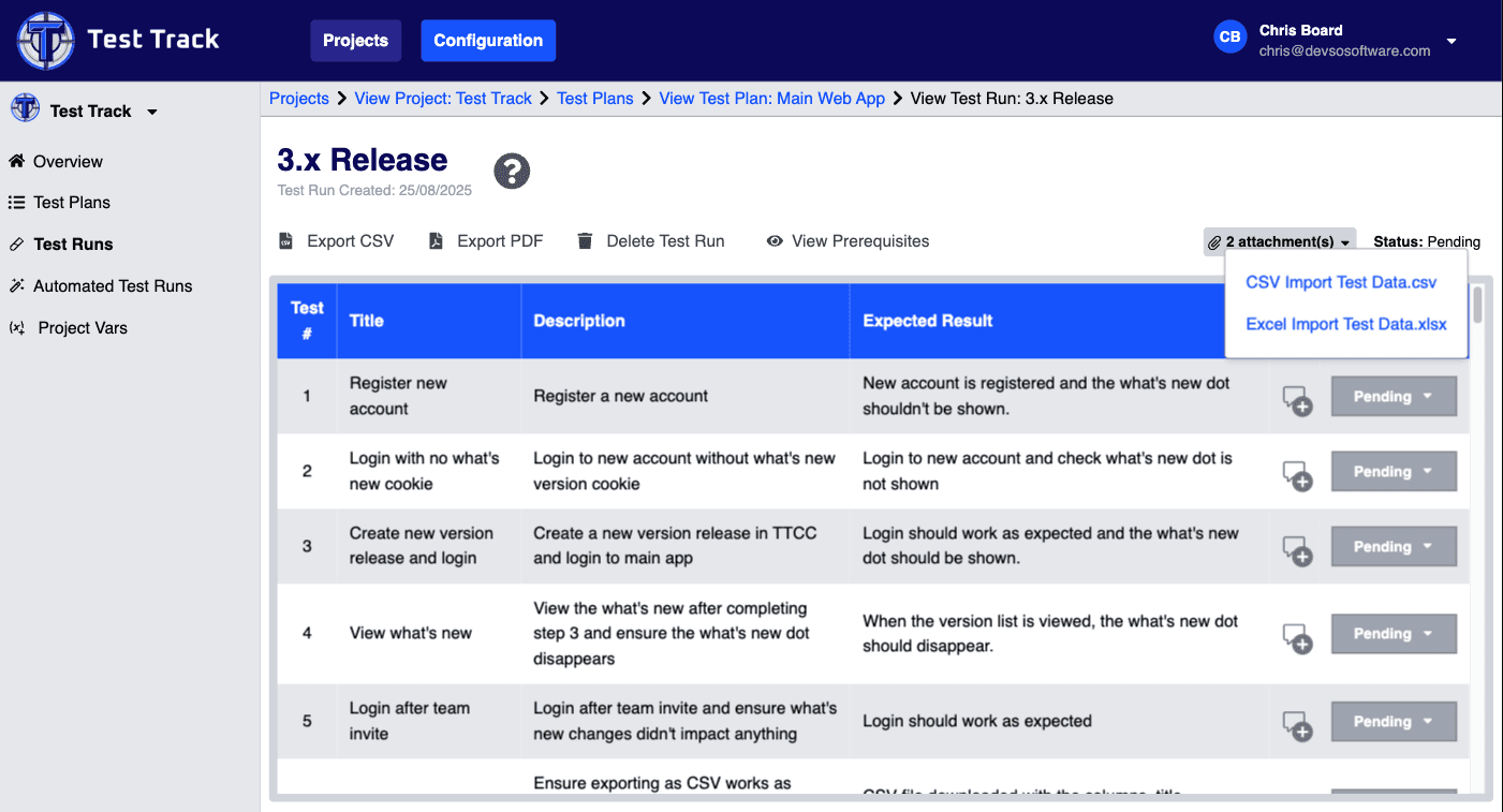 Test Plan Attachments
